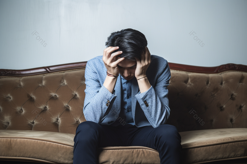 青年男性头疼焦虑烦躁的抱着头实拍摄影图,高清,摄影图,摄影图片,图片大全,摄影图免费下载